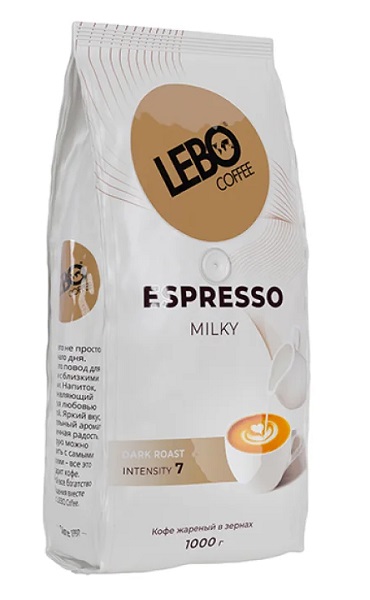 Кофе "LEBO ESPRESSO MILKY"зерно 1000г*5 