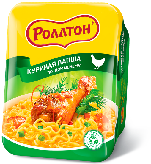 Лапша быстрого приготовления РОЛЛТОН Куриная, лоток 90г*24