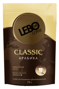 Кофе LEBO Classic сублимированный  м/у, 75г*12