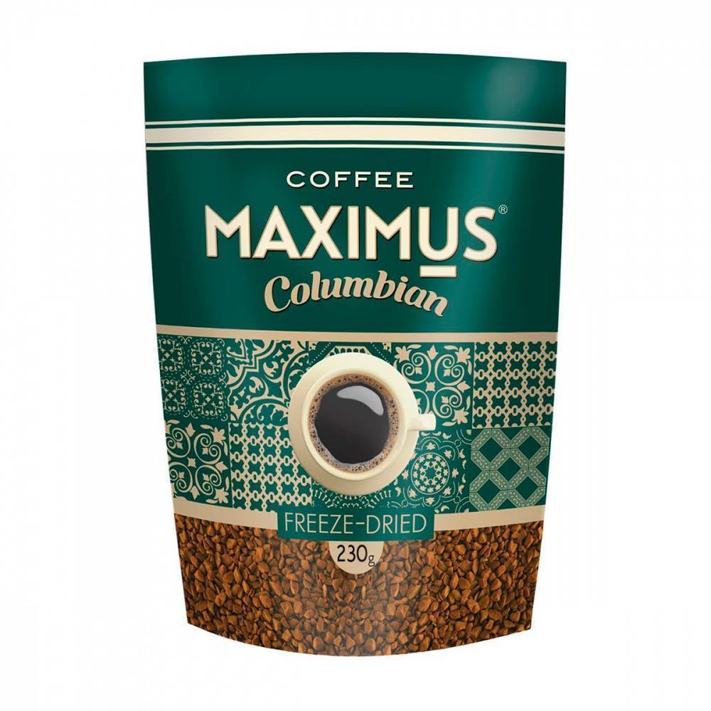 Кофе MAXIMUS Columbian сублимированный м/у, 230г*15