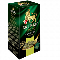 Чай RICHARD Royal Green зелёный в/к, 25пак*2г*12 