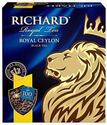 Чай RICHARD Royal Ceylon чёрный б/к, 100пак*2г*6