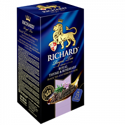 Чай RICHARD Royal Thyme&Rosemary, чёрный с чабрецом и розмарином в/к, 25пак*2г*12