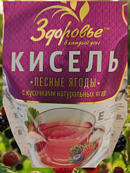 Кисель Здоровье Лесная Ягода порошкообразный с кусочками ягод, м/у 150г*12 