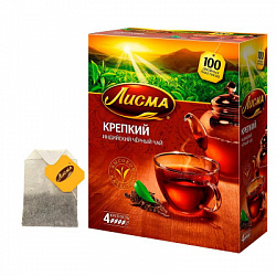 Чай ЛИСМА Крепкий чёрный б/к, 100пак*2г*6