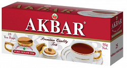 Чай AKBAR Limited Edition чёрный цейлонский б/к, 25пак*2г*24