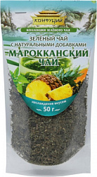 Чай КОНФУЦИЙ Марокканский зелёный крупнолистовой с мятой и цукатами дойпак, 50г*6