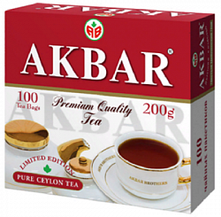 Чай AKBAR Limited Edition чёрный цейлонский б/к, 100пак*2г*6