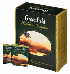 Чай GREENFIELD Golden Ceylon чёрный в/к, 100пак*2г*9