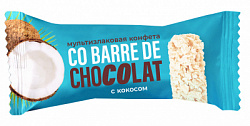 Конфета Мультизлаковая Co barre de CHOCOLAT с КОКОСОМ с белой глазурью, гофрокороб, 2кг