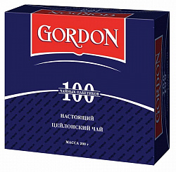 Чай GORDON Цейлонский чёрный б/к, 100пак*2г*12