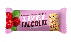Конфета Мультизлаковая Co barre de CHOCOLAT с КЛЮКВОЙ с белой глазурью, гофрокороб, 2кг