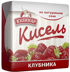 Кисель КУЛИНАР Клубника на натуральном соке для варки брикет, 220г*16
