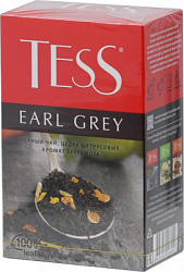 Чай TESS Earl Grey черный листовой с ароматом бергамота карт/у, 100г*15