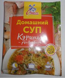 Суп СТАРАЯ МЕЛЬНЯ Домашний куриный с макаронами Алфавит м/у, 60г*25
