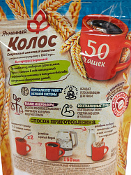 Злаковый напиток ЯЧМЕННЫЙ КОЛОС натуральный без кофеина м/у ЗИП, 100г*24