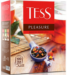 Чай TESS Pleasure черный с добавками в конвертах, 100пак*1,5г*9