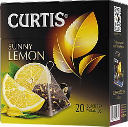 Чай CURTIS Sunny Lemon чёрный цейлонский с ароматом лимона 20пирам*1,7г*12