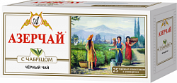 Чай АЗЕРЧАЙ с Чабрецом чёрный в/к, 25пак*2г*24