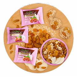 Конфета Мультизлаковая Co barre de CHOCOLAT с отборным изюмом, гофрокороб 2кг
