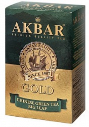 Чай AKBAR GREEN Gold зелёный китайский крупнолистовой, карт/у, 90г*14