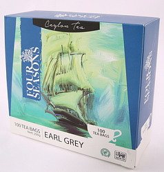 Чай FOUR SEASONS Earl Grey чёрный цейлонский с маслом бергамота б/к, 100пак*2г*12