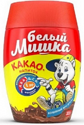 Какао БЕЛЫЙ МИШКА растворимый гранулированный пл\б, 300г*12