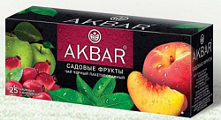 Чай AKBAR Садовые фрукты чёрный ароматизированный с/я, 25пак*1,5г*15