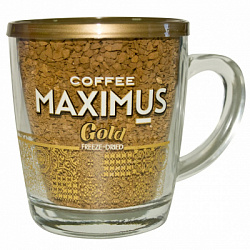 Кофе MAXIMUS Gold сублимированный в КРУЖКЕ, 70г*12