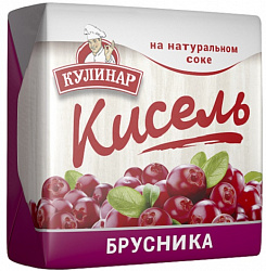 Кисель КУЛИНАР Брусника на натуральном соке для варки брикет, 220г*16