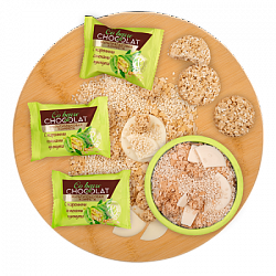 Конфета Мультизлаковая Co barre de CHOCOLAT с жареным кунжутом, с белой глазурью, гофрокороб 2кг