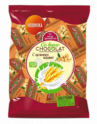 Конфета Мультизлаковая Co barre de CHOCOLAT с цельным кешью, с  белой глазурью, м/у  200г*21