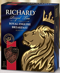 Чай RICHARD Royal English Breakfast чёрный б/к, 100пак*2г*6