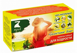 Чайный напиток 7 ТРАВ для Бодрости Солнечный день в/к двухкамерный, 20пак*1,75г*12
