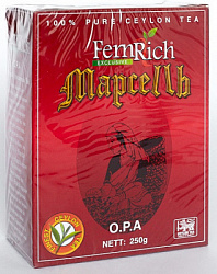 Чай FEMRICH Марселль чёрный цейлонский OPA карт/у, 250г*20