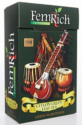 Чай FEMRICH Exclusive Green Plantation зелёный цейлонский карт/у, 200г*20