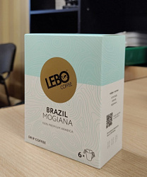 Кофе LEBO BRAZIL MAGIANA Арабика Бразилия молотый в дрип-пакете 6шт*10,5г*6