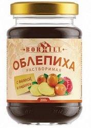 Облепиха BORHILL растворимая жидкая с Малиной и Имбирём с/б, 200г*15