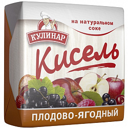 Кисель КУЛИНАР Плодово-Ягодный на натуральном соке для варки брикет, 220г*16