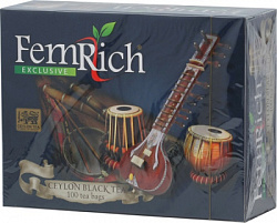 Чай FEMRICH Exclusive чёрный карт/у, б/к, 100пак*2г*12