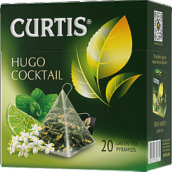 Чай CURTIS Hugo Cocktail зелёный с цветочным вкусом 20пирам*1,8г*12