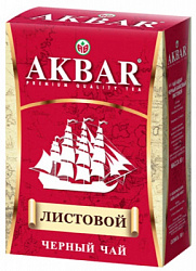Чай AKBAR Корабль чёрный листовой, карт/у, 90г*30
